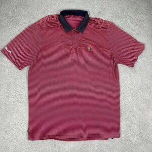 RLX Polo Shirt Mens XL Extra Large Red Black Striped Seminoles Golf Performance‎